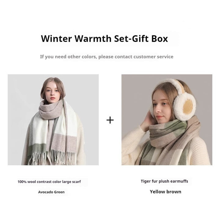 Fashion Commuter Winter Set – Plush Ear Muffs, Scarf & Gloves for Warmth & Style