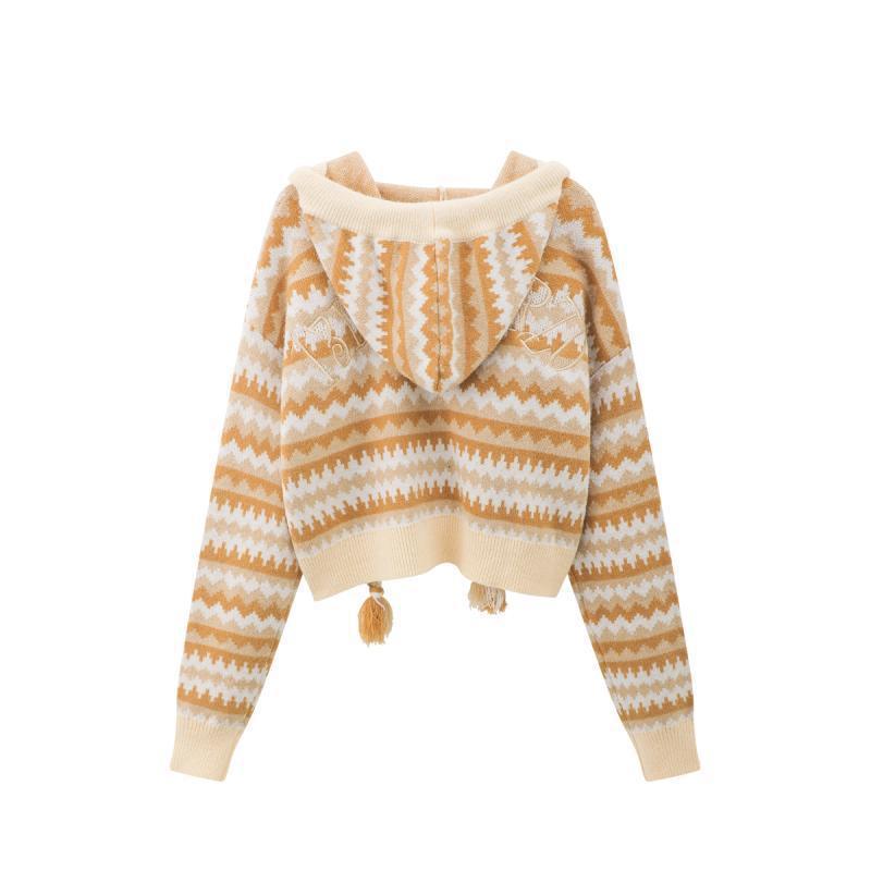 Short Plaid Cardigan for Women - Fresh & Sweet Style with Long Sleeves