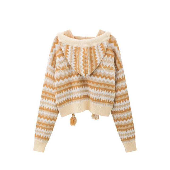 Short Plaid Cardigan for Women - Fresh & Sweet Style with Long Sleeves