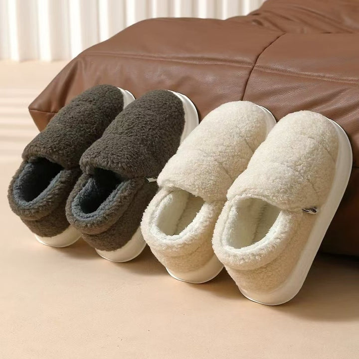Unisex Plush Cotton Slippers – Cozy Home Shoes with EVA Sole