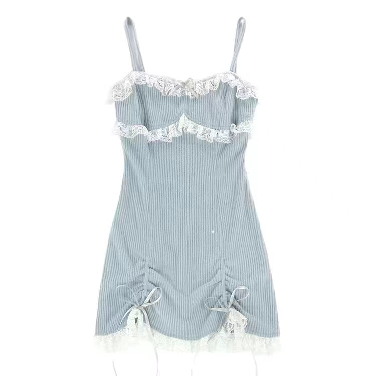 Early Spring Wool Knit Halter Dress