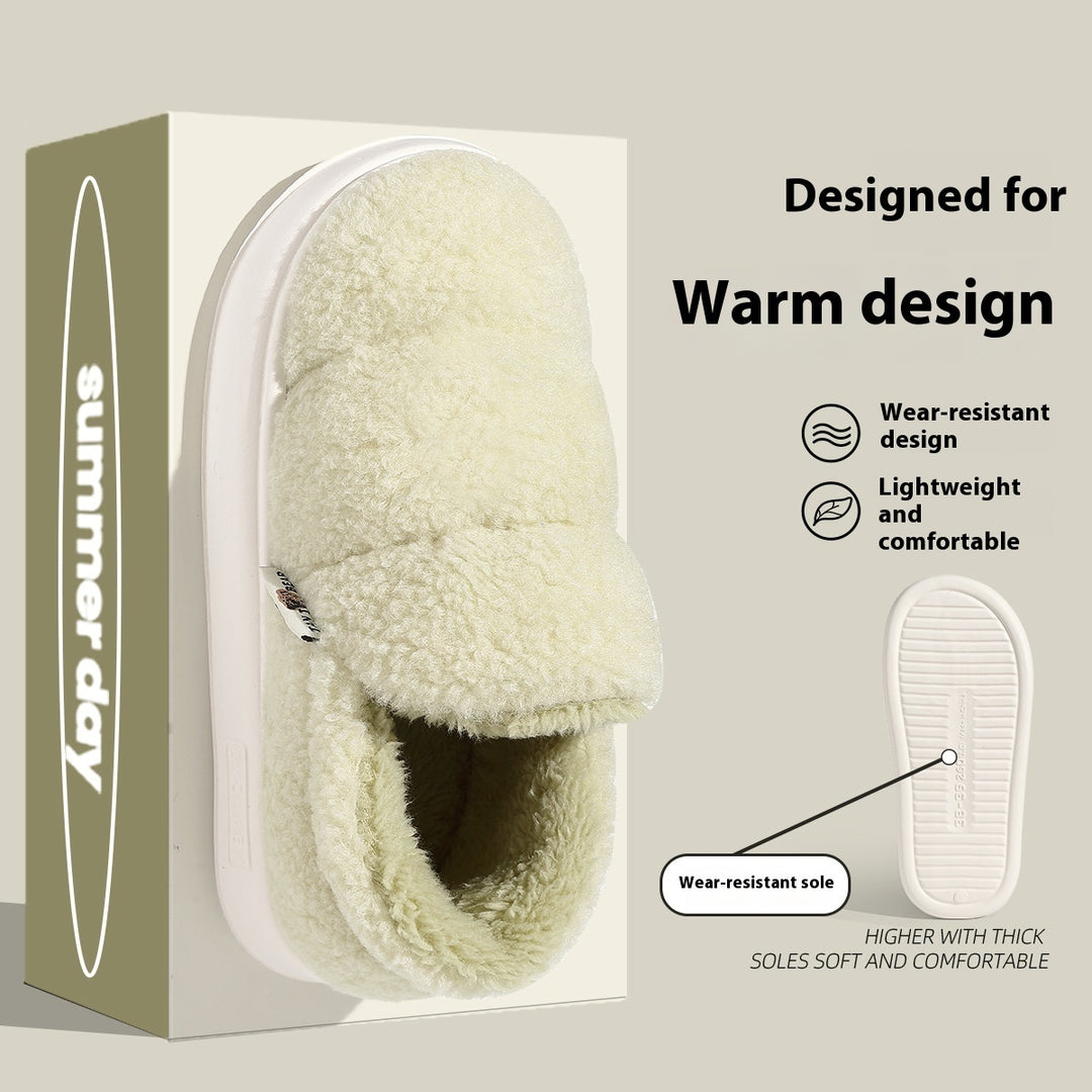 Unisex Plush Cotton Slippers – Cozy Home Shoes with EVA Sole