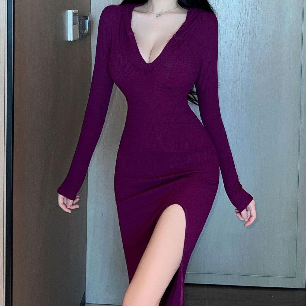Fashion Long Sleeve Hooded Dress