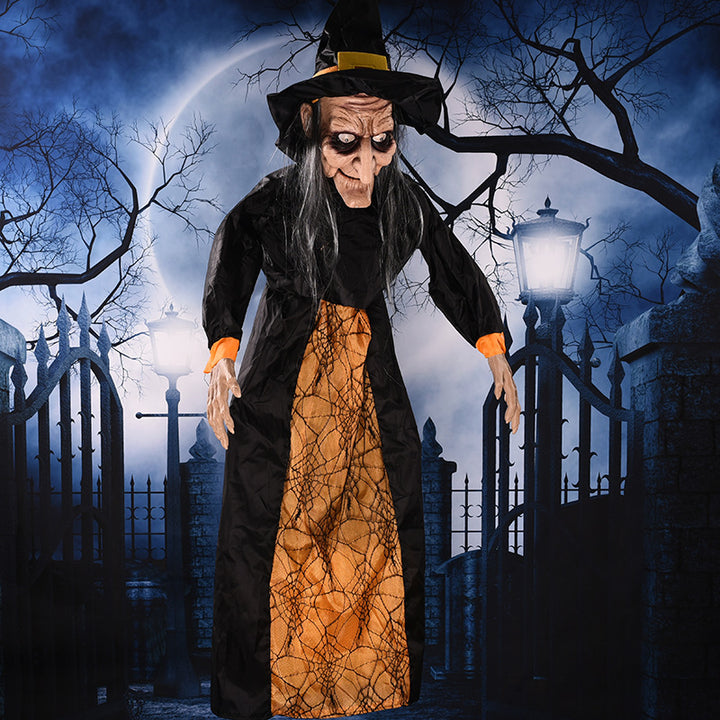 Halloween Decoration Witch Voice Control Props Luminous Hanging Ghost
