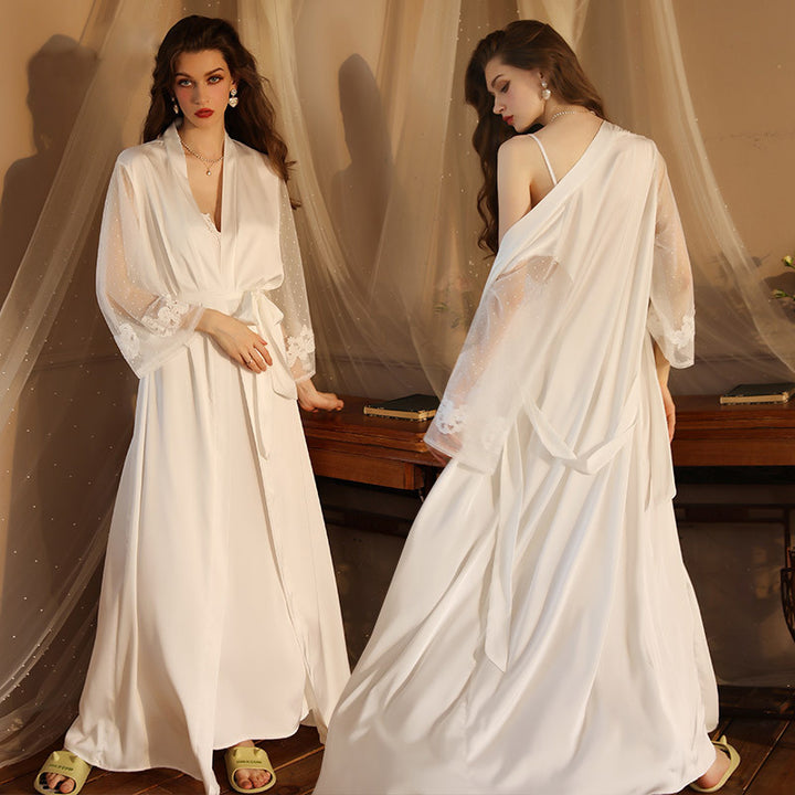 Elegant Satin & Mesh Camisole Set – Two-Piece Loungewear-SH-LNG-0108