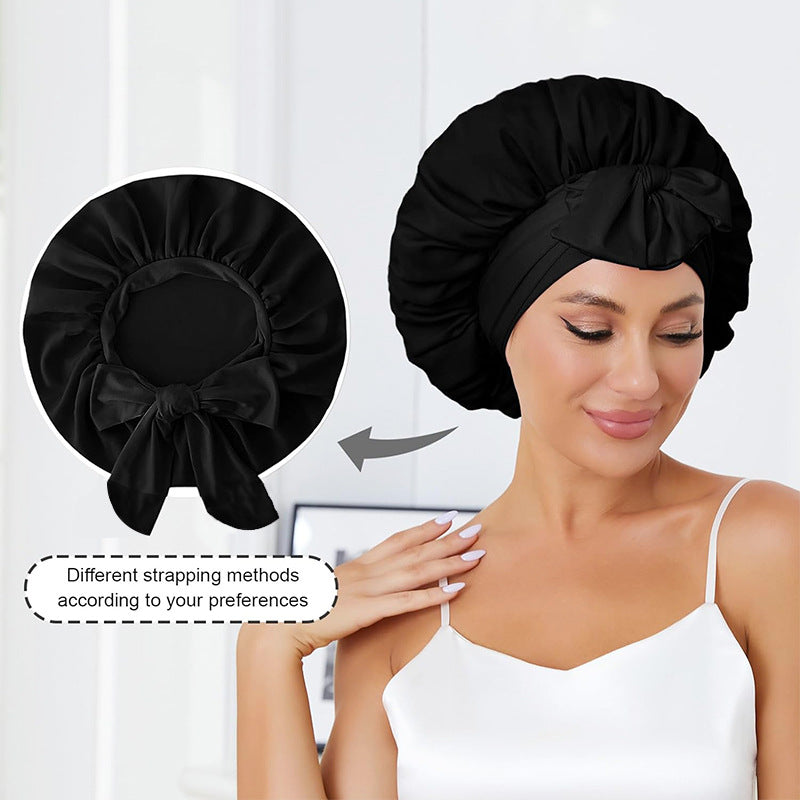 Double-Layer Satin Sleep Bonnet for Hair Protection – Comfortable and Soft Nighttime Hair Care