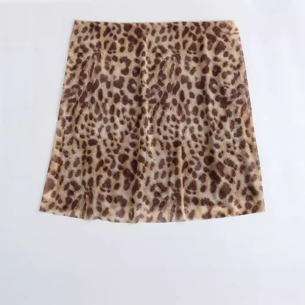 European And American Style Fashion Animal Pattern Printing Silk Net Dress