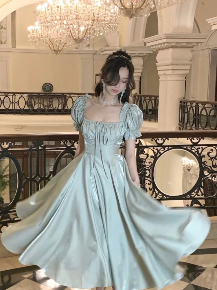 French Vintage Burgundy Evening Party Dress