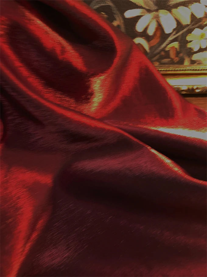 French Vintage Burgundy Evening Party Dress