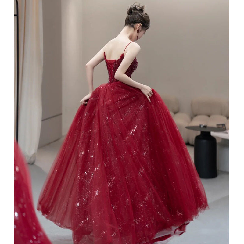 Fashion Personality Red Evening Dress Girl - JOcaste
