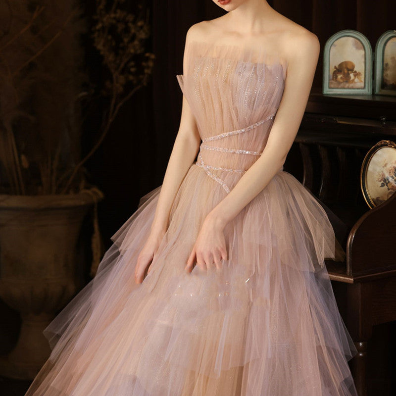 Evening Dress Salute Wine Dress Light Luxury Small - JOcaste