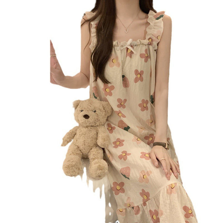 Spaghetti-strap Padded Nightdress For Girls Thin