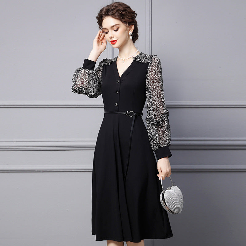 Spring Style Gentle V-Neck Dress