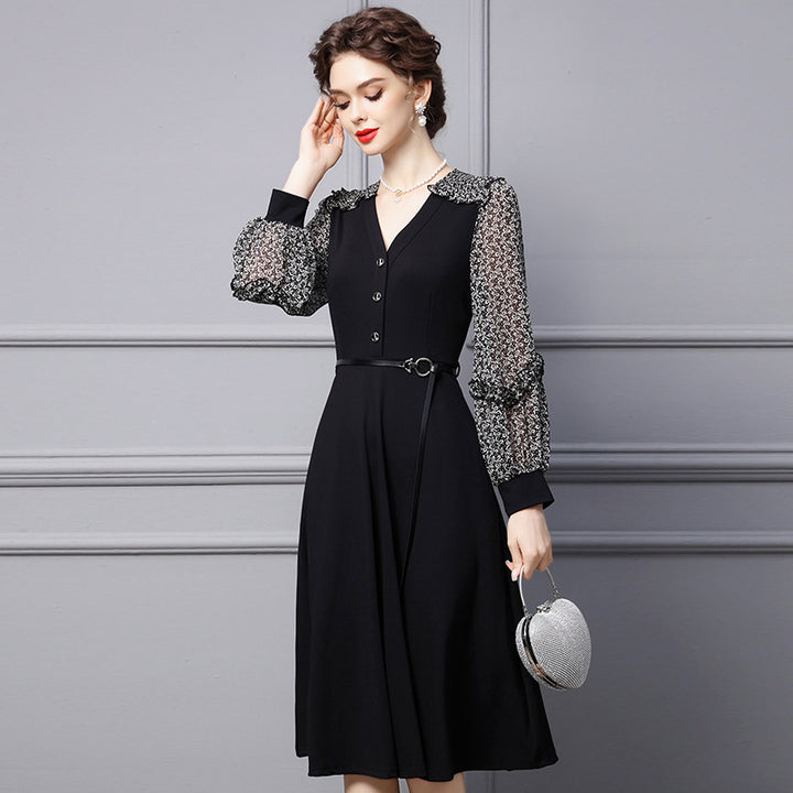 Spring Style Gentle V-Neck Dress