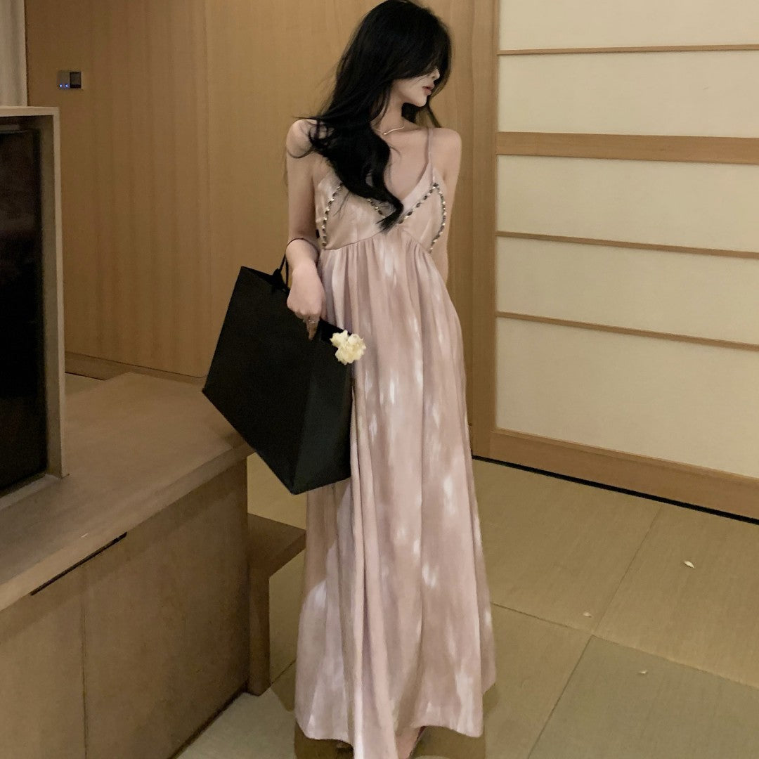 Heavy Industry Sling Dress For Women's Beach Vacation Loose V-Neck