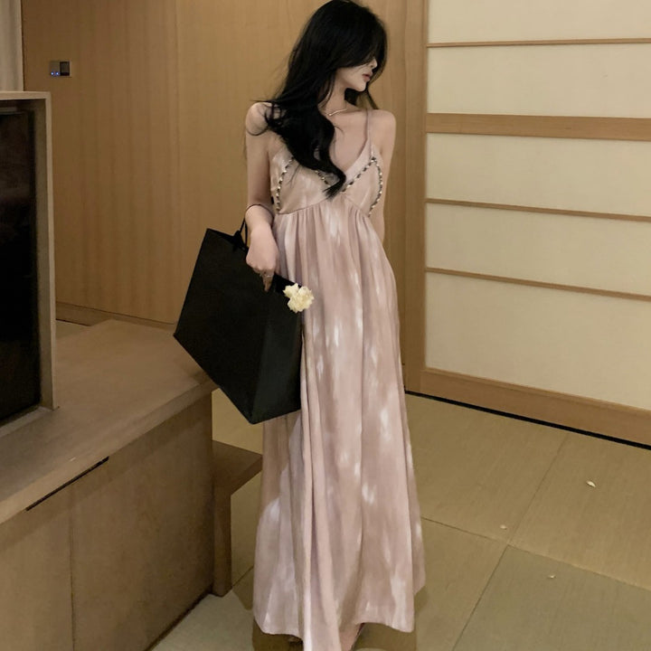 Heavy Industry Sling Dress For Women's Beach Vacation Loose V-Neck