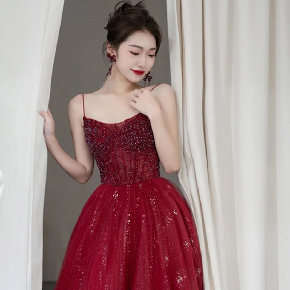 Fashion Personality Red Evening Dress Girl - JOcaste