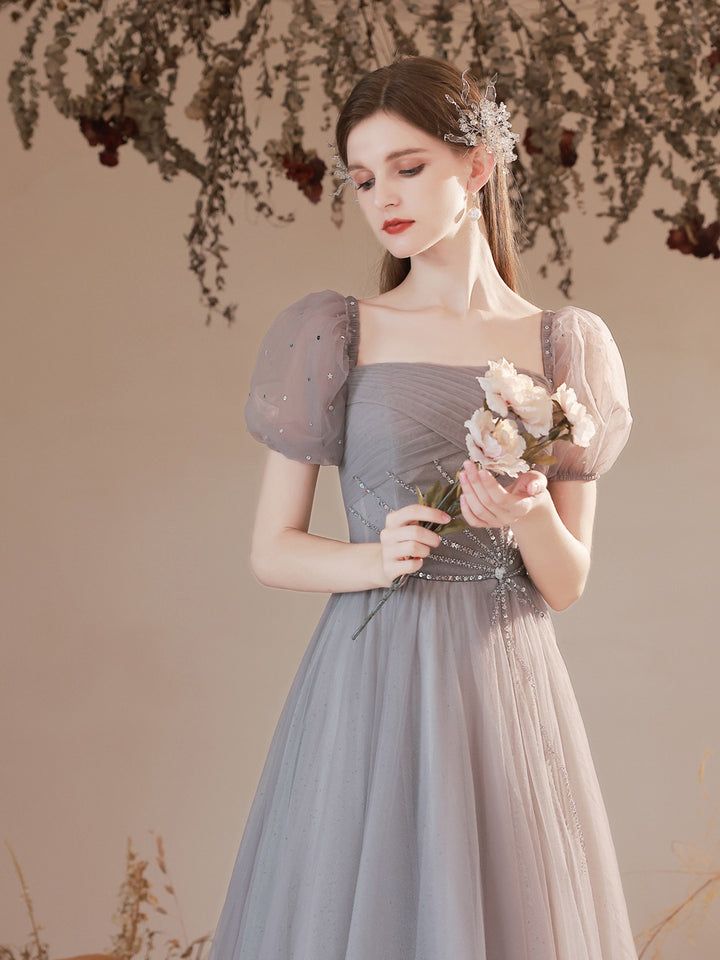 Bubble Sleeve Long Dress Fairy Dress - JOcaste