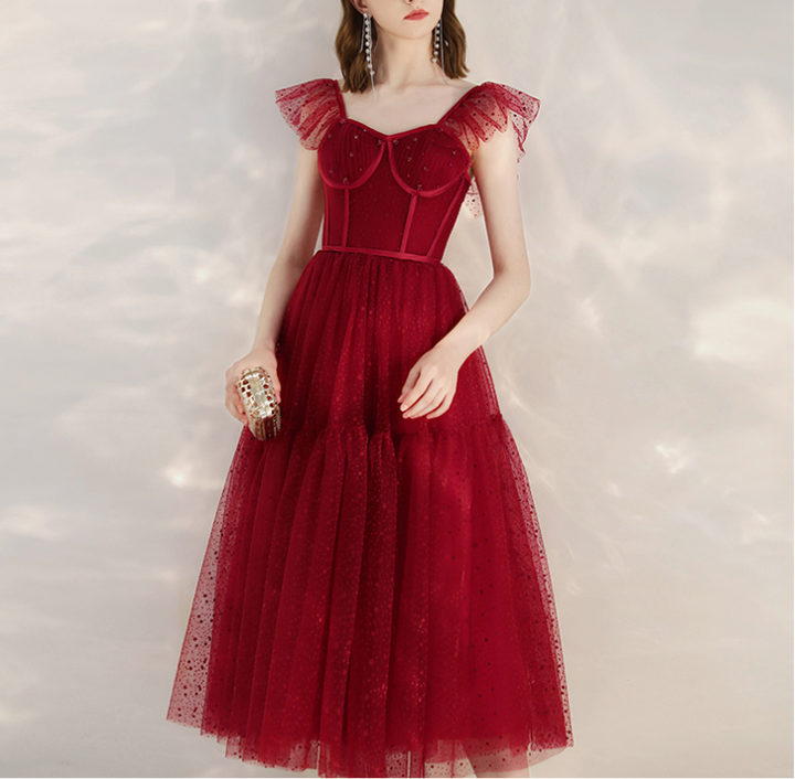 Mid Length Dress For Engagement Birthday Party - JOcaste