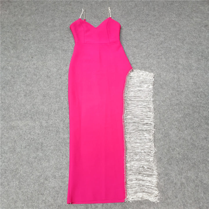 Slim Fit Slim Dress With Strap Zipper - JOcaste