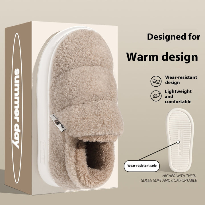Unisex Plush Cotton Slippers – Cozy Home Shoes with EVA Sole