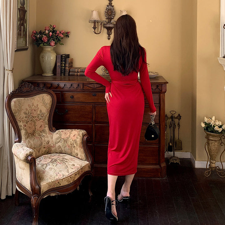Temperament Knee Length French One Step Skirt