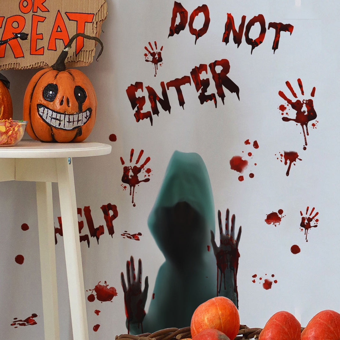 Creative Ghost Hand Halloween Glass Self-paste Wall Sticker