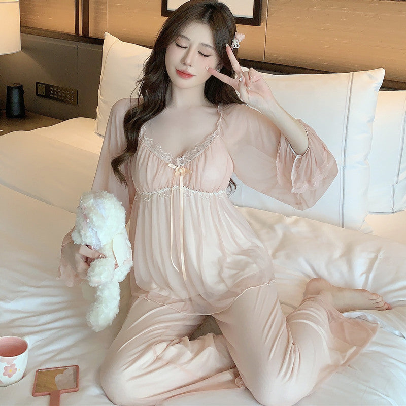 Pure Desire Homewear Pajamas Suit Lace Modal Pajamas Can Be Outside