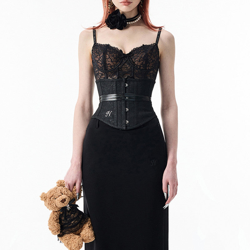 Tube Top With Tank Top Hot Girl Top Lace Fishbone Bra - JOcaste