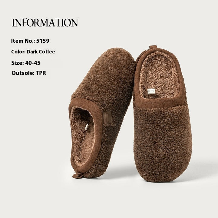 Cozy Plush Slippers for Men & Women - Soft Artificial Wool, Round Toe, Sizes 36-43
