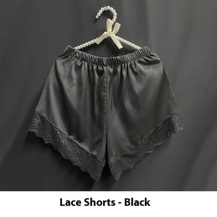 Elegant Lace-Trimmed Two-Piece Ice Silk Homewear Set – Comfortable & Stylish-SH-LNG-0117