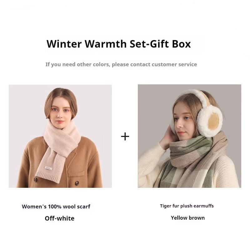 Fashion Commuter Winter Set – Plush Ear Muffs, Scarf & Gloves for Warmth & Style