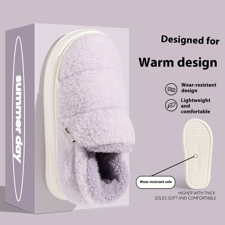 Unisex Plush Cotton Slippers – Cozy Home Shoes with EVA Sole