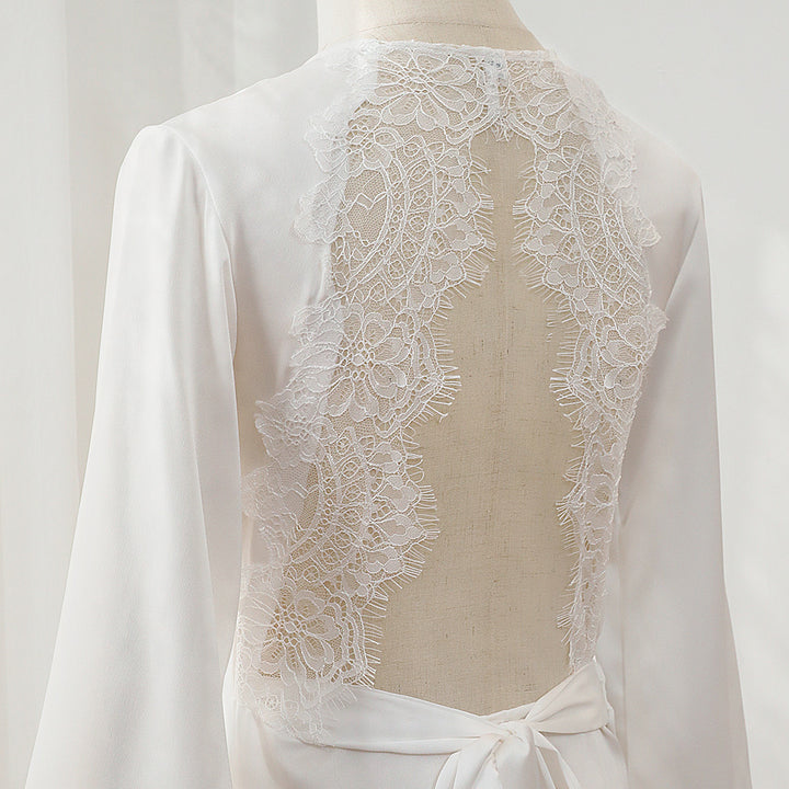 Long Gown With Slender Lace Lace On The Back