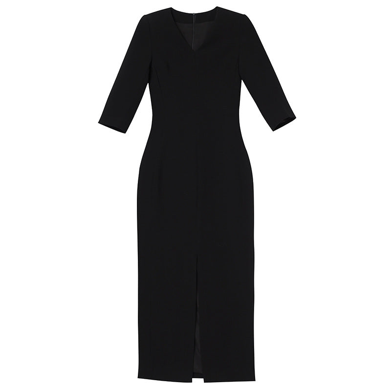 Gradient Red Buttocks Wrapped Dress For Women