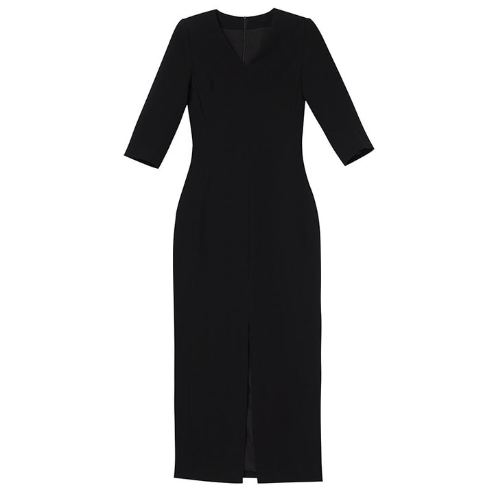 Gradient Red Buttocks Wrapped Dress For Women