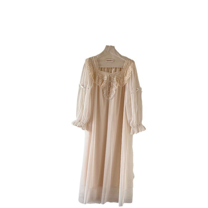 New French Beautiful Nightdress Spring And Summer Retro Court