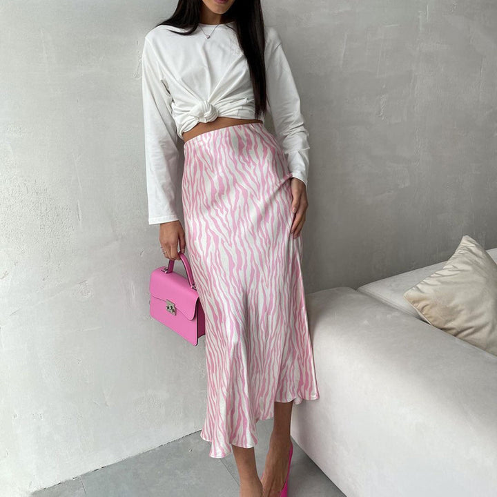 French Printed Skirt With Fashionable Fishtail