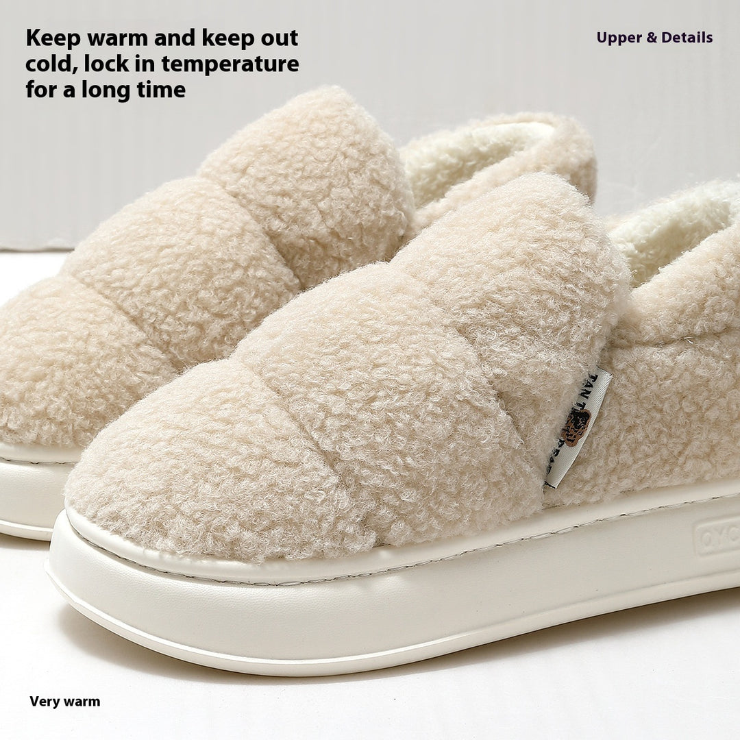 Unisex Plush Cotton Slippers – Cozy Home Shoes with EVA Sole