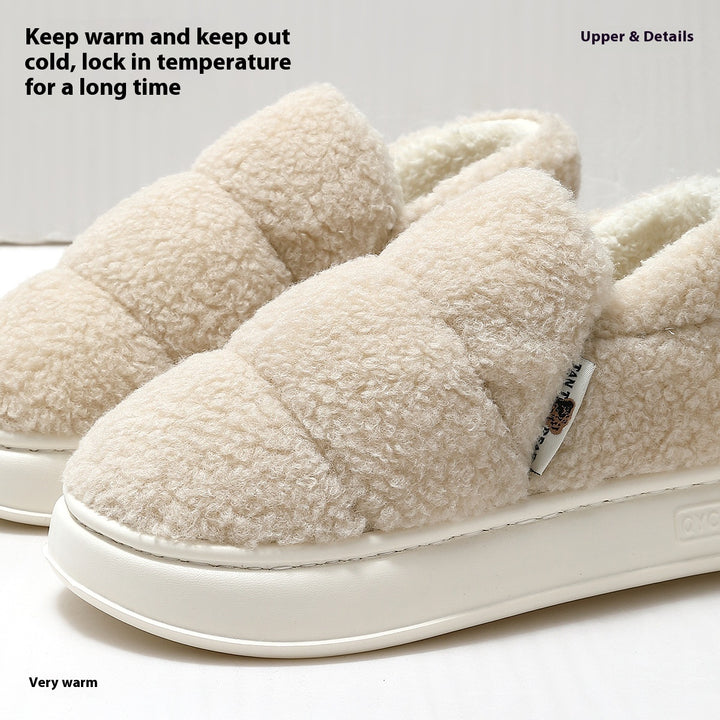 Unisex Plush Cotton Slippers – Cozy Home Shoes with EVA Sole
