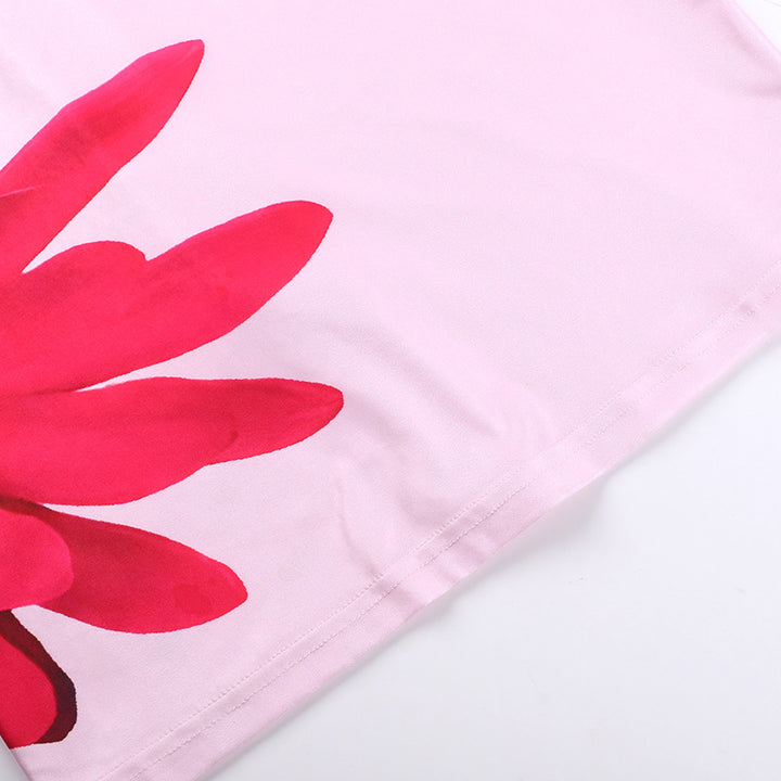 European And American Style Flower Strap Dress Women