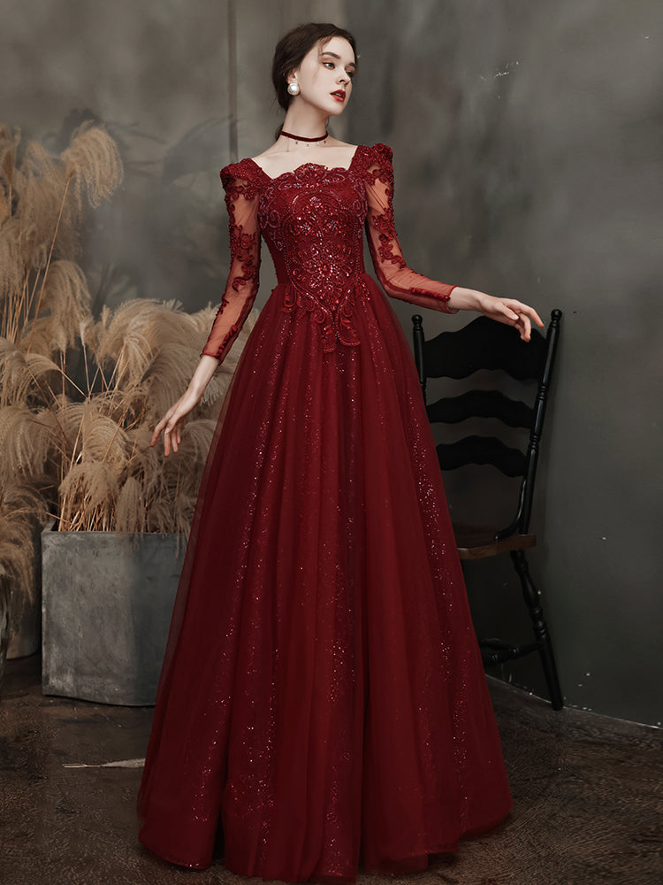 Ladies Temperament Cover Arm Banquet Evening Dress - JOcaste