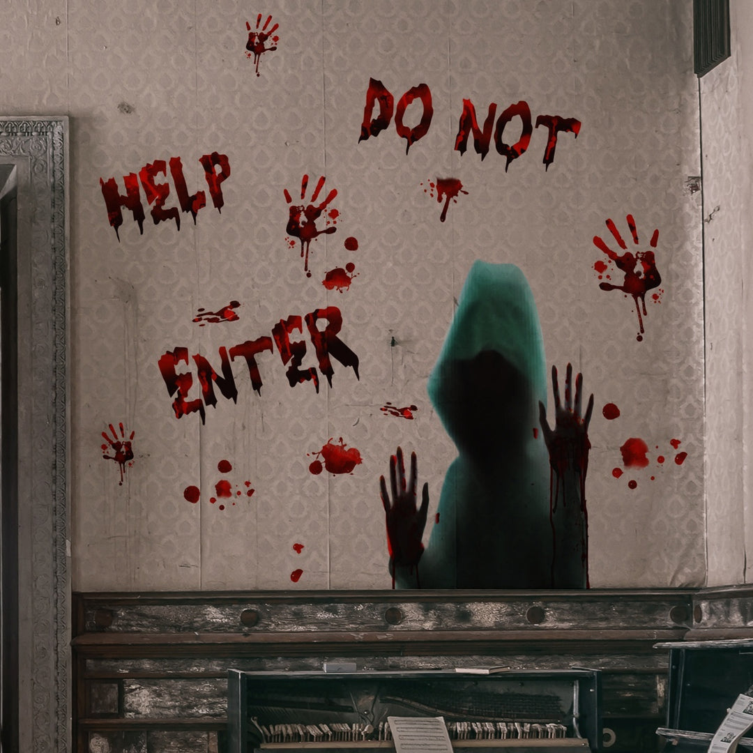 Creative Ghost Hand Halloween Glass Self-paste Wall Sticker