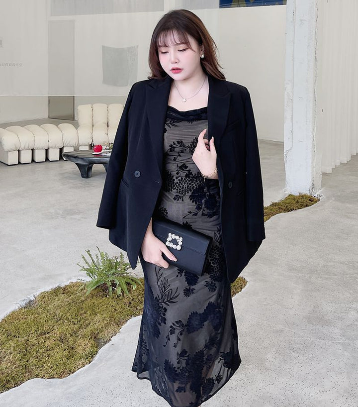 Oversized Women's Suspender Dress Mesh
