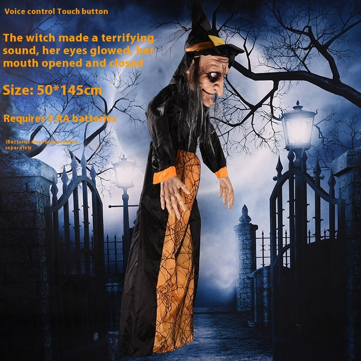 Halloween Decoration Witch Voice Control Props Luminous Hanging Ghost