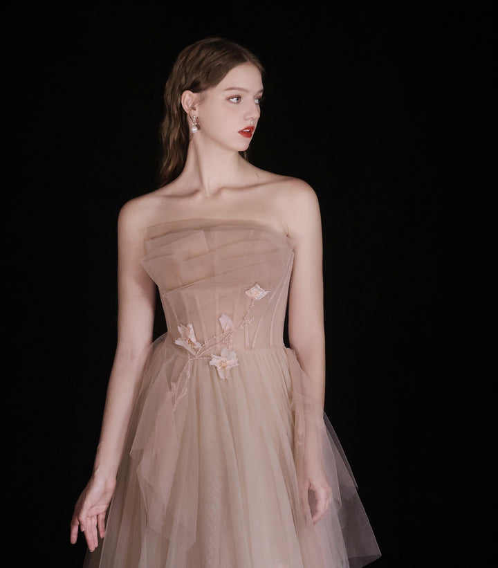 Bridal Wedding Dinner Tube Top Flower Dress For Women