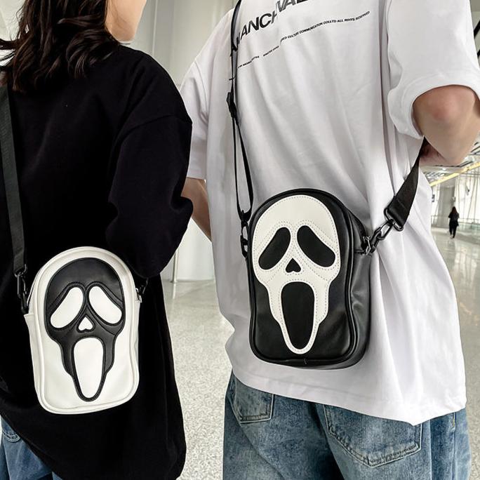 Halloween Funny Ghost Skull Crossbody Shoulder Bag - JOcaste