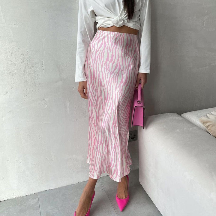 French Printed Skirt With Fashionable Fishtail