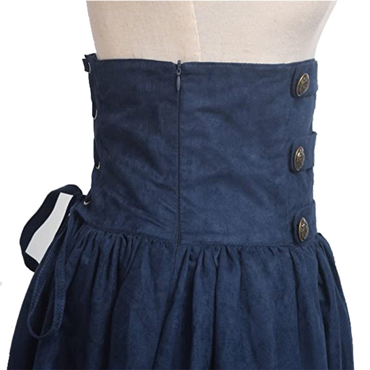 Medieval Solid Versatile Women's Half Dress
