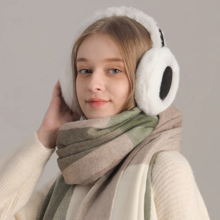 Fashion Commuter Winter Set – Plush Ear Muffs, Scarf & Gloves for Warmth & Style